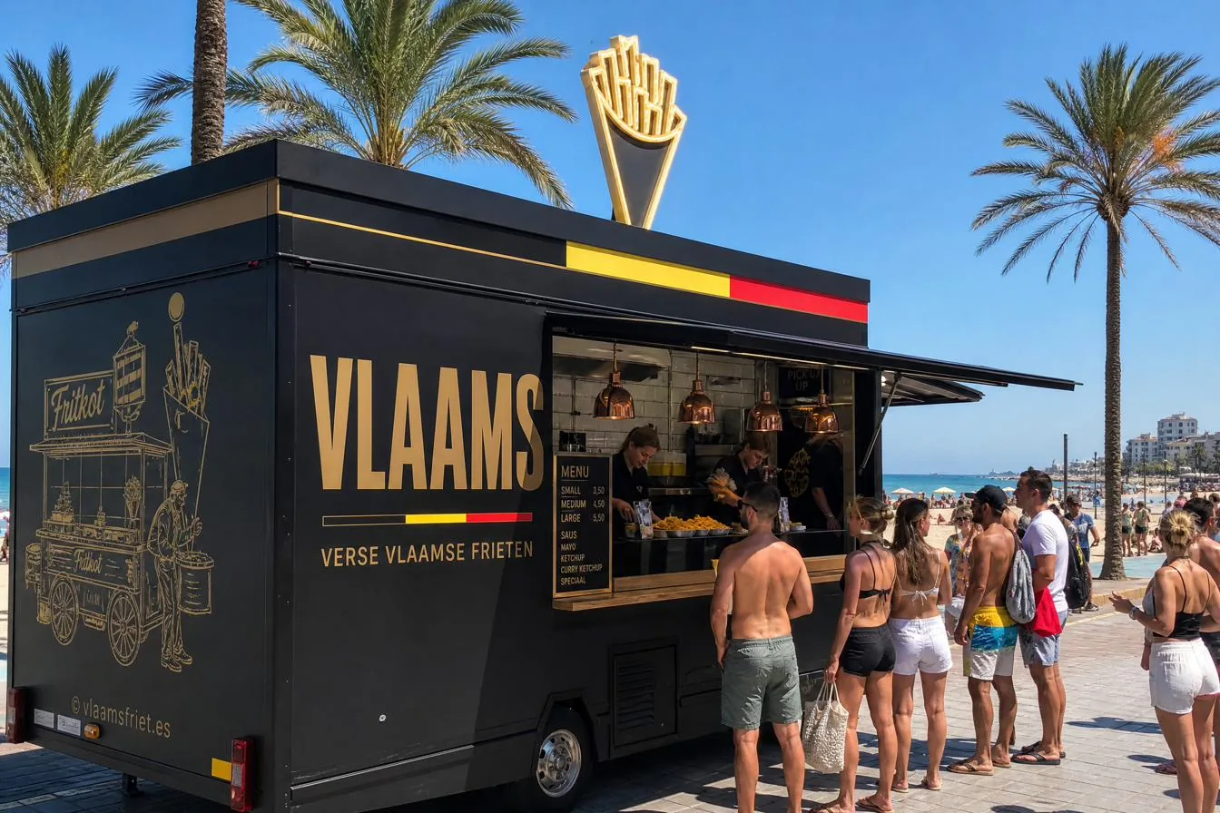 Food truck VLAAMS en la playa de Malvarrosa